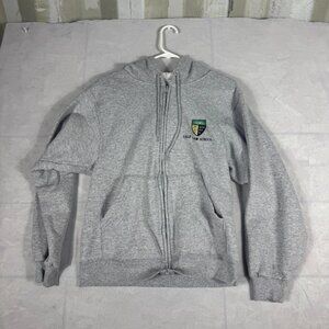 Fruit Of The Loom Full-Zip Hoodie Mens Heather Gray Fleece Long Sleeve Size S